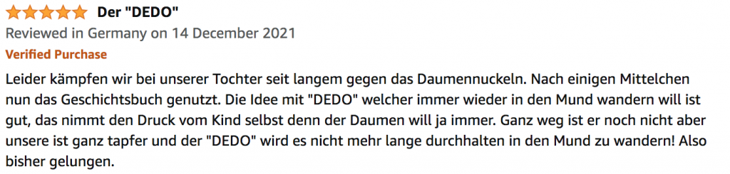 Amazon Review Anna und Dedo